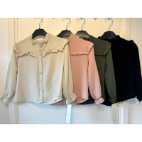 Blouse ruffles zwart